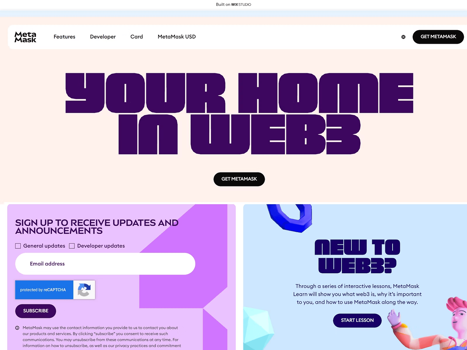 Screenshot of metmask-extensions.wixstudio.com