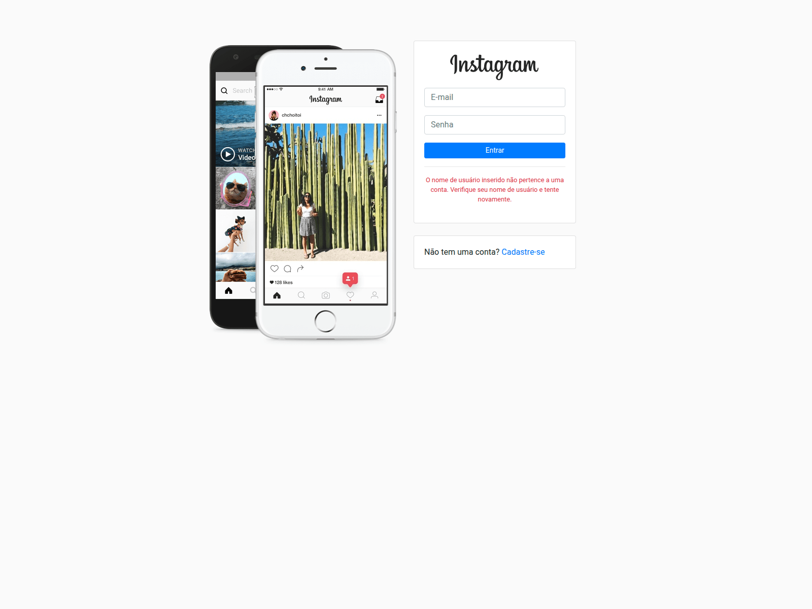 Знімок екрана instagramclone.vercel.app
