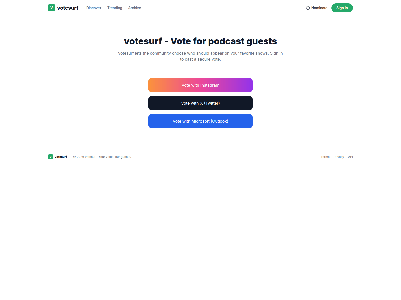 Screenshot of www.votesurf.org