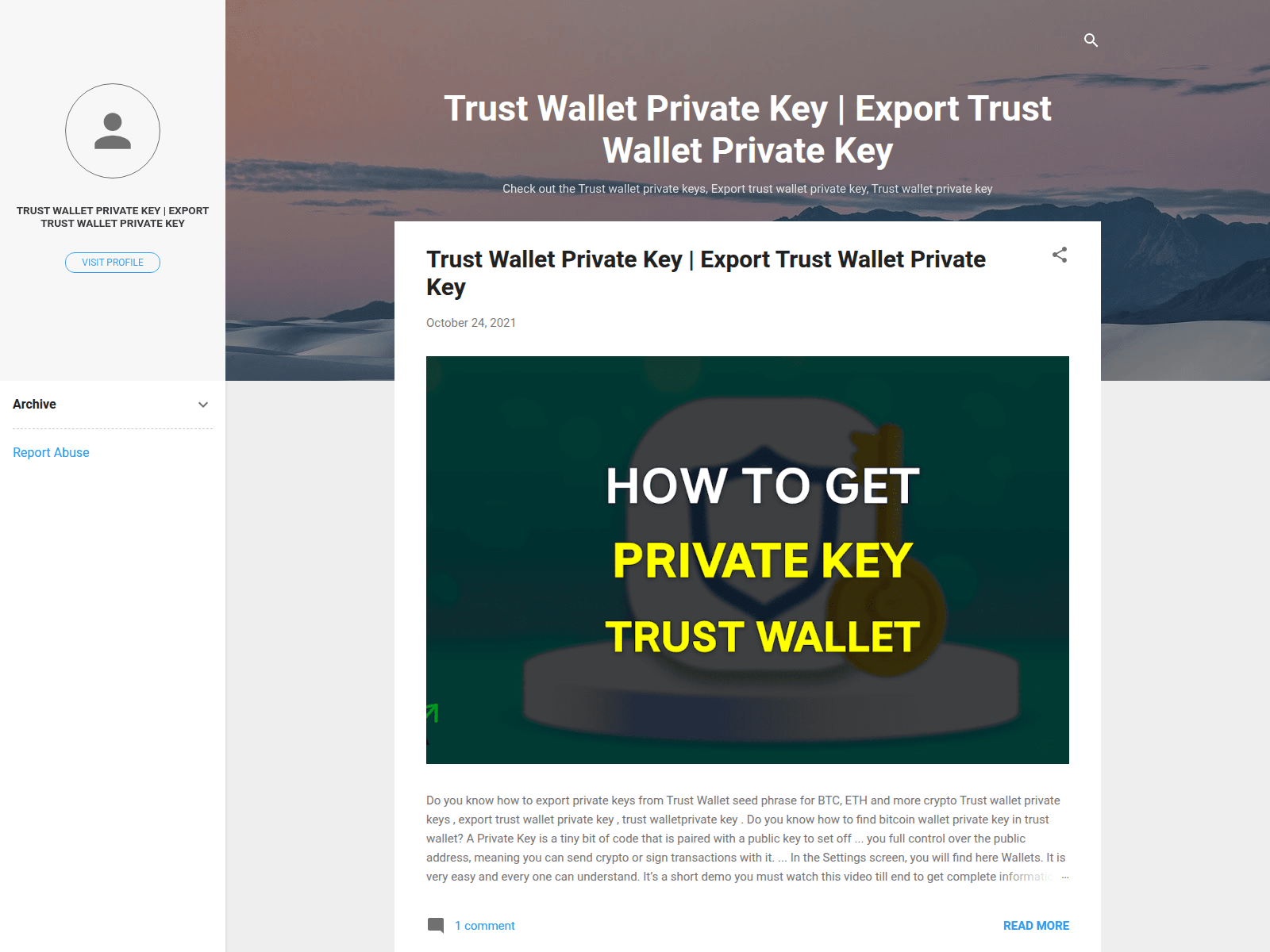Screenshot of trustwalletprivatekey00.blogspot.com