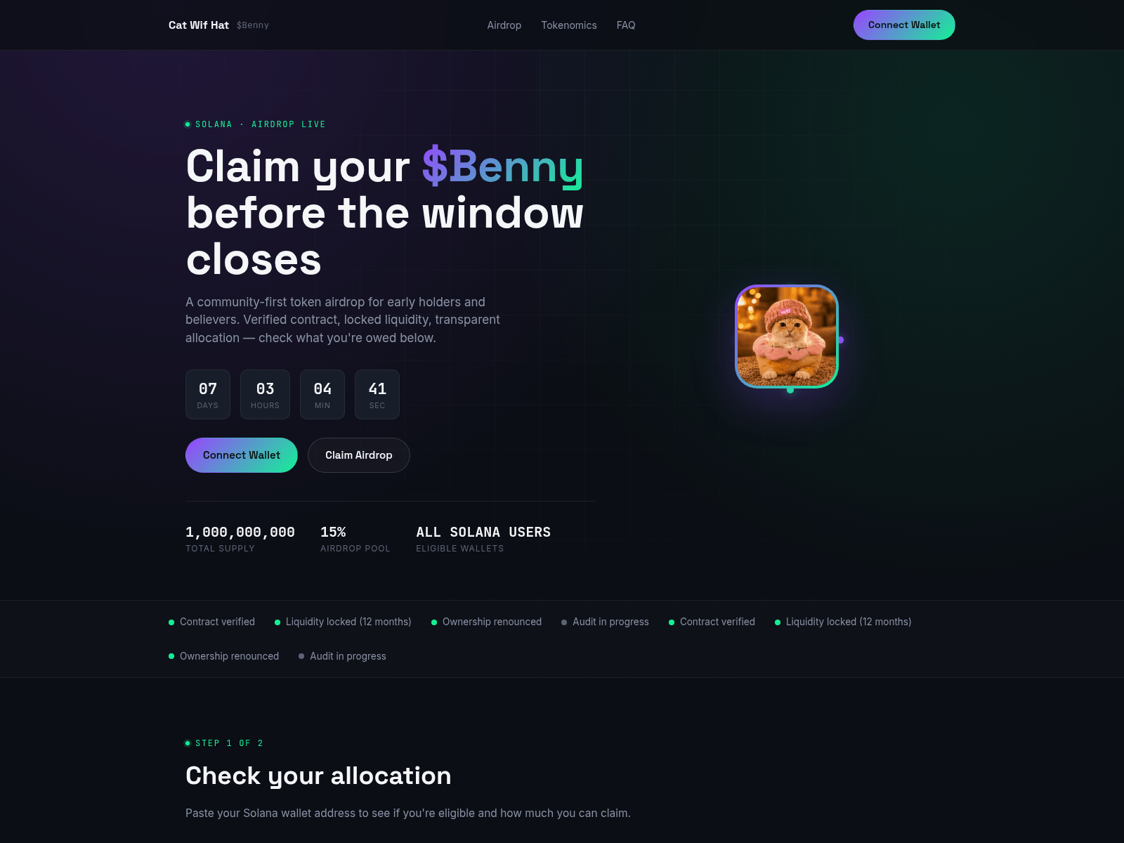 Screenshot of benny.free-memecoin.fun