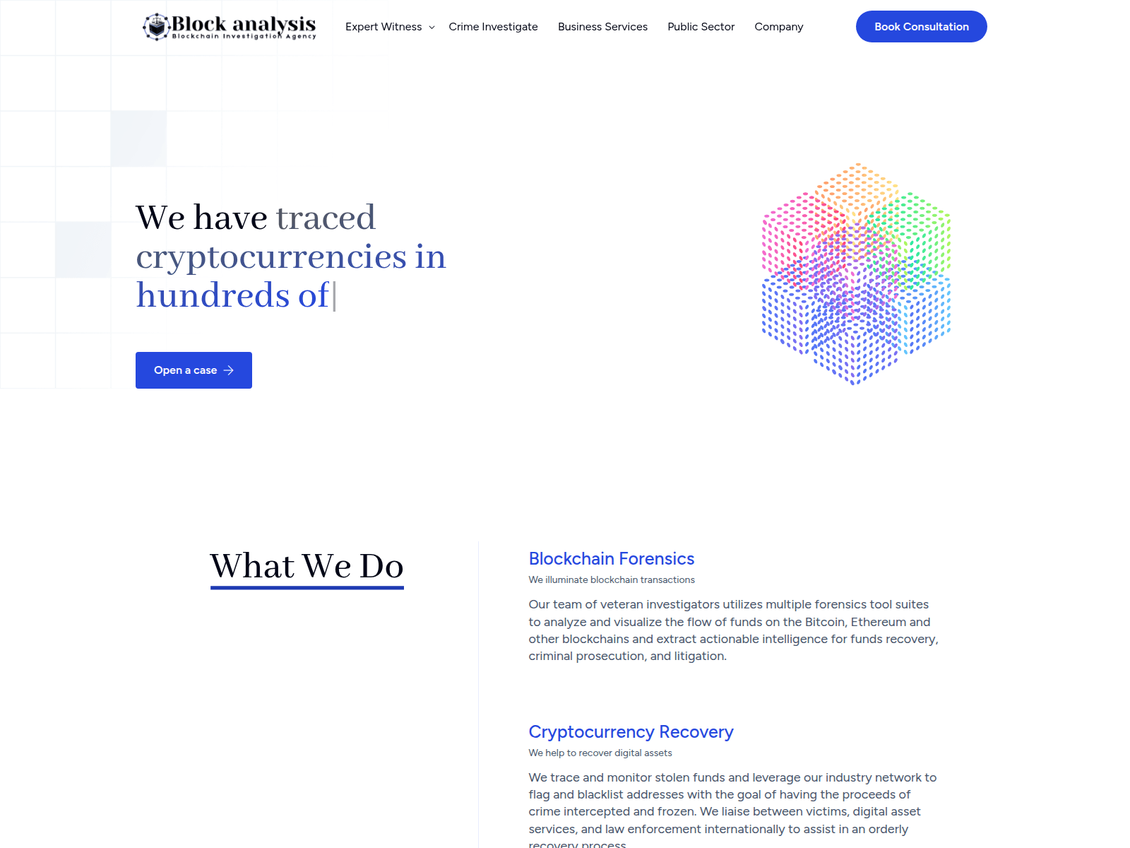 Screenshot of blockanalysis.eu