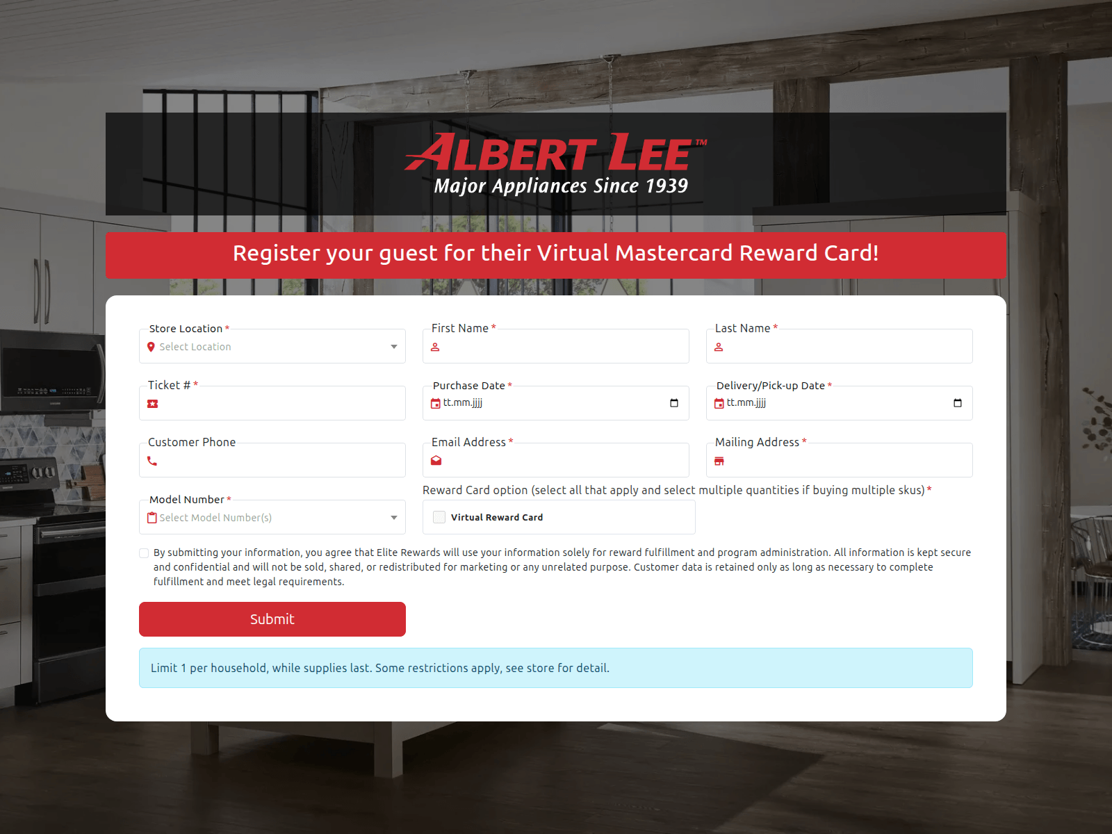 Screenshot of albertlee-rewards.com