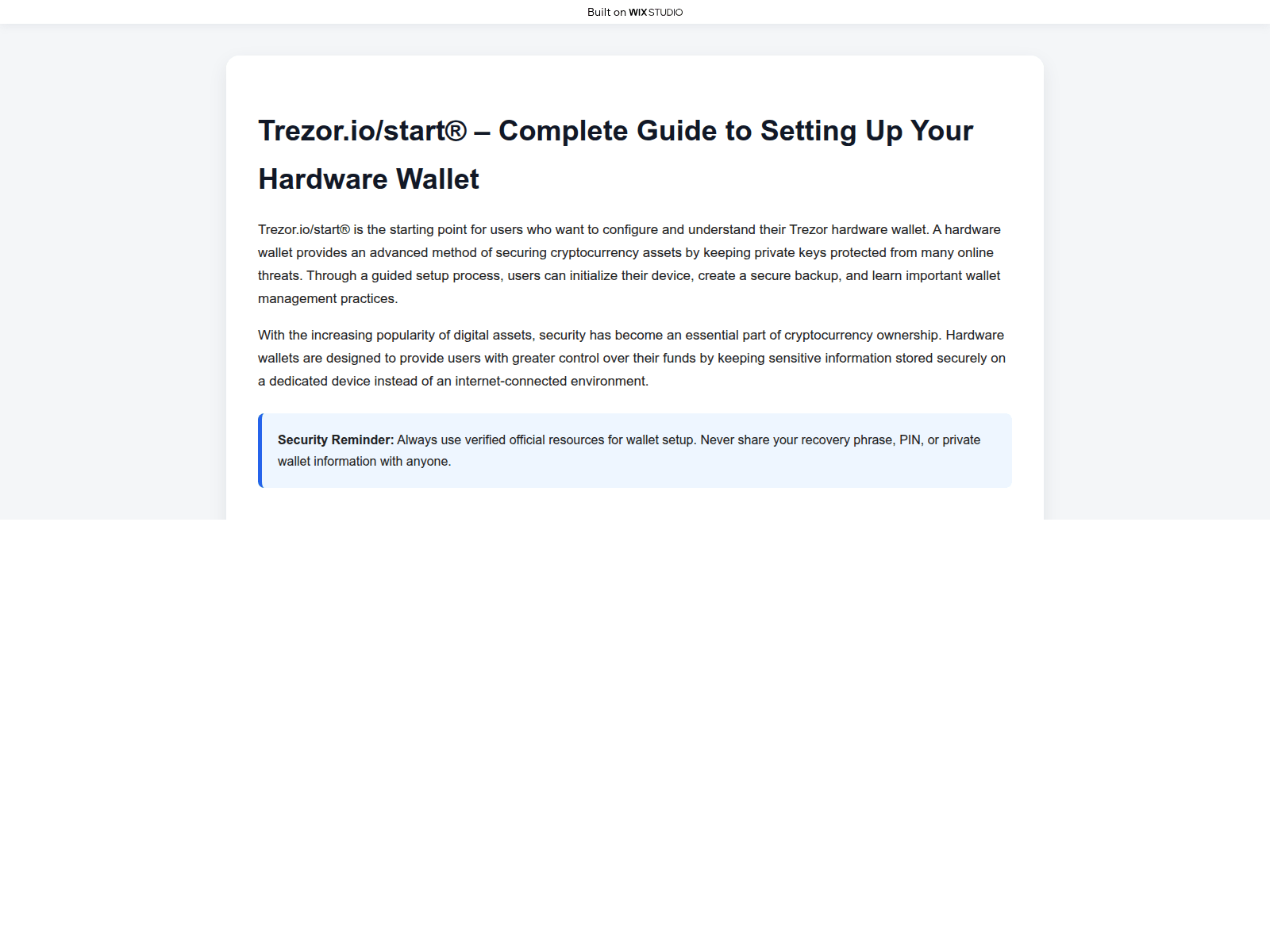 Screenshot of starting-trez.wixstudio.com