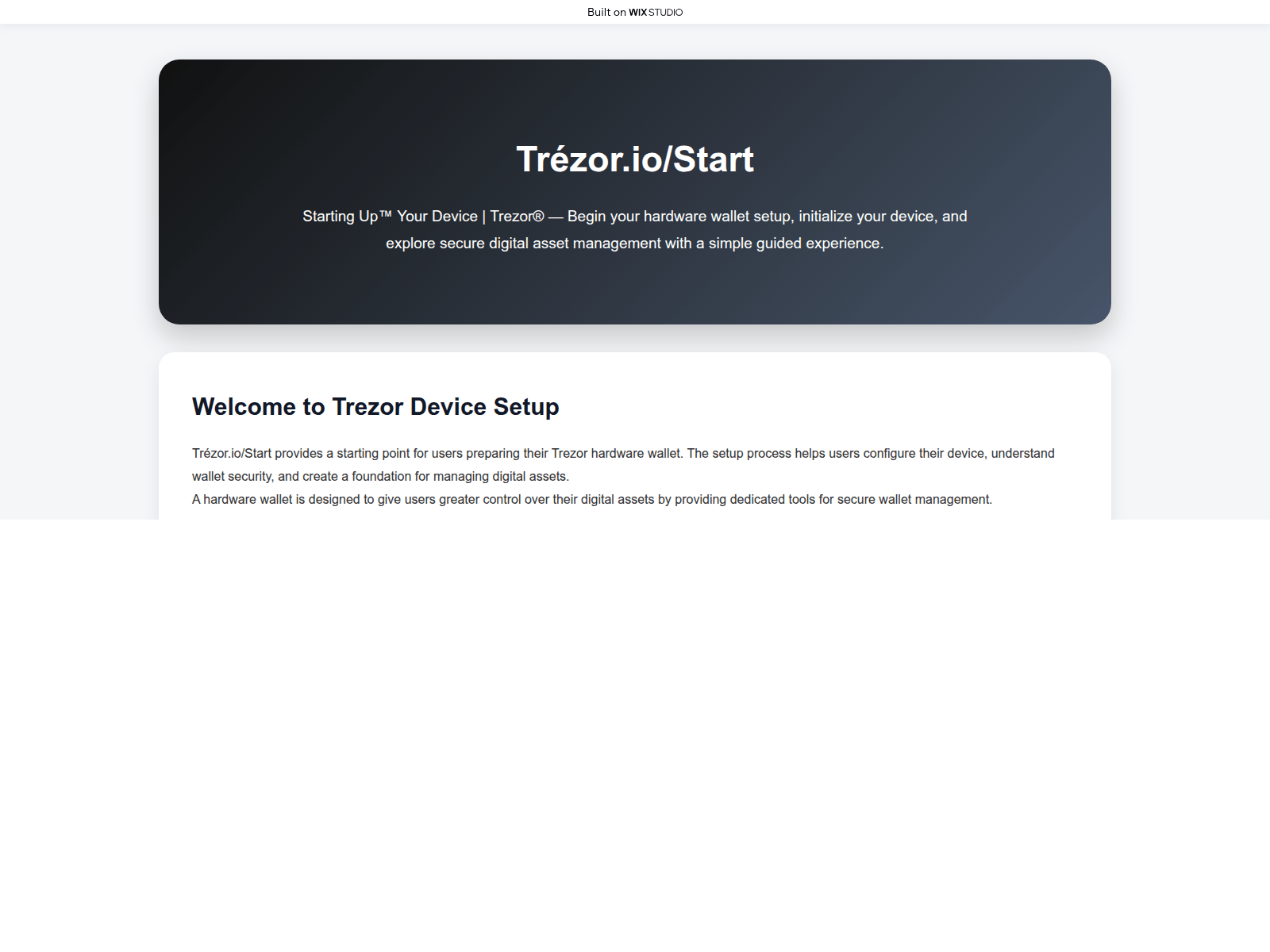 Screenshot of startioapp-trazor.wixstudio.com