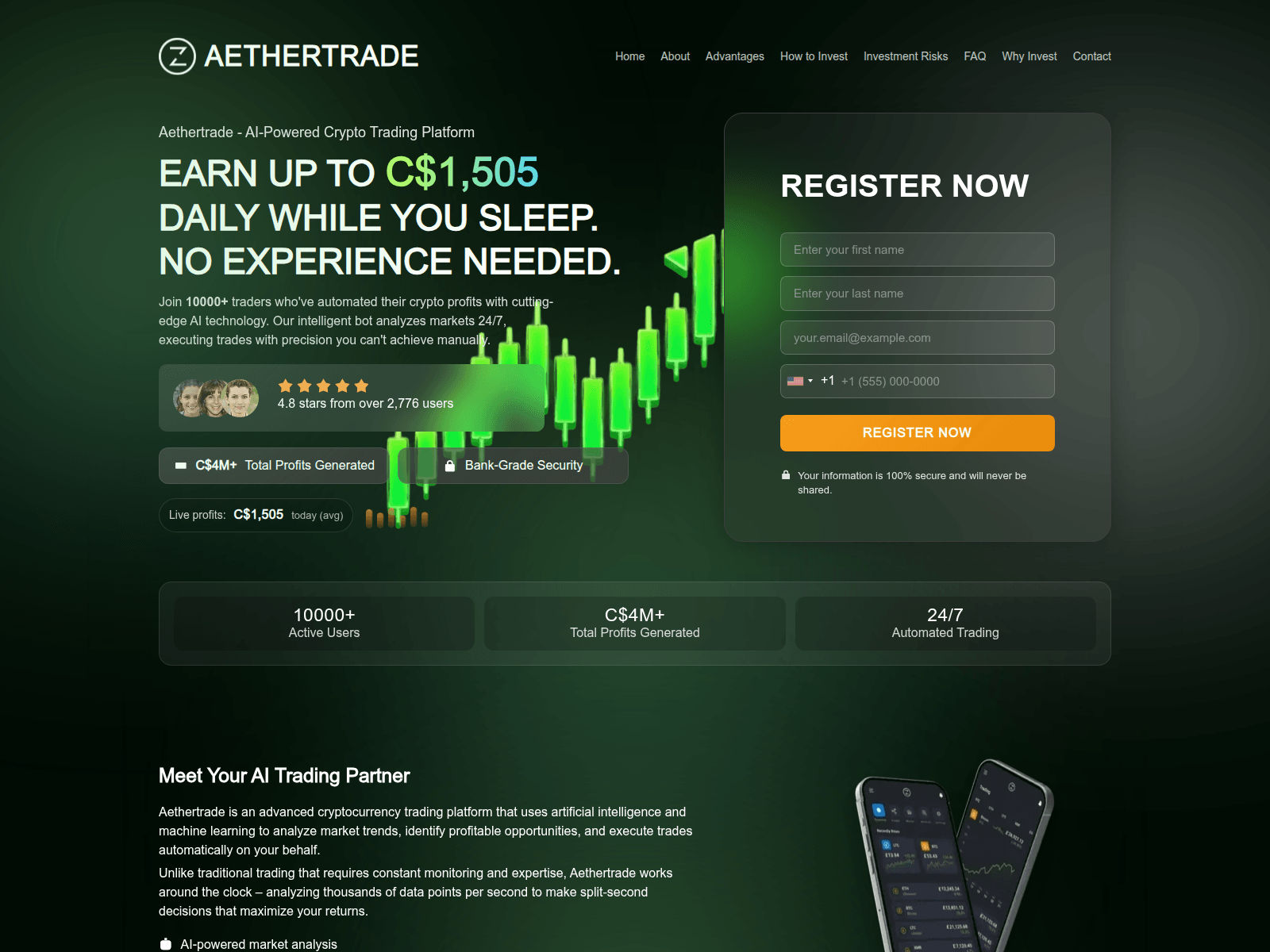 Screenshot of aethertradetrade.com