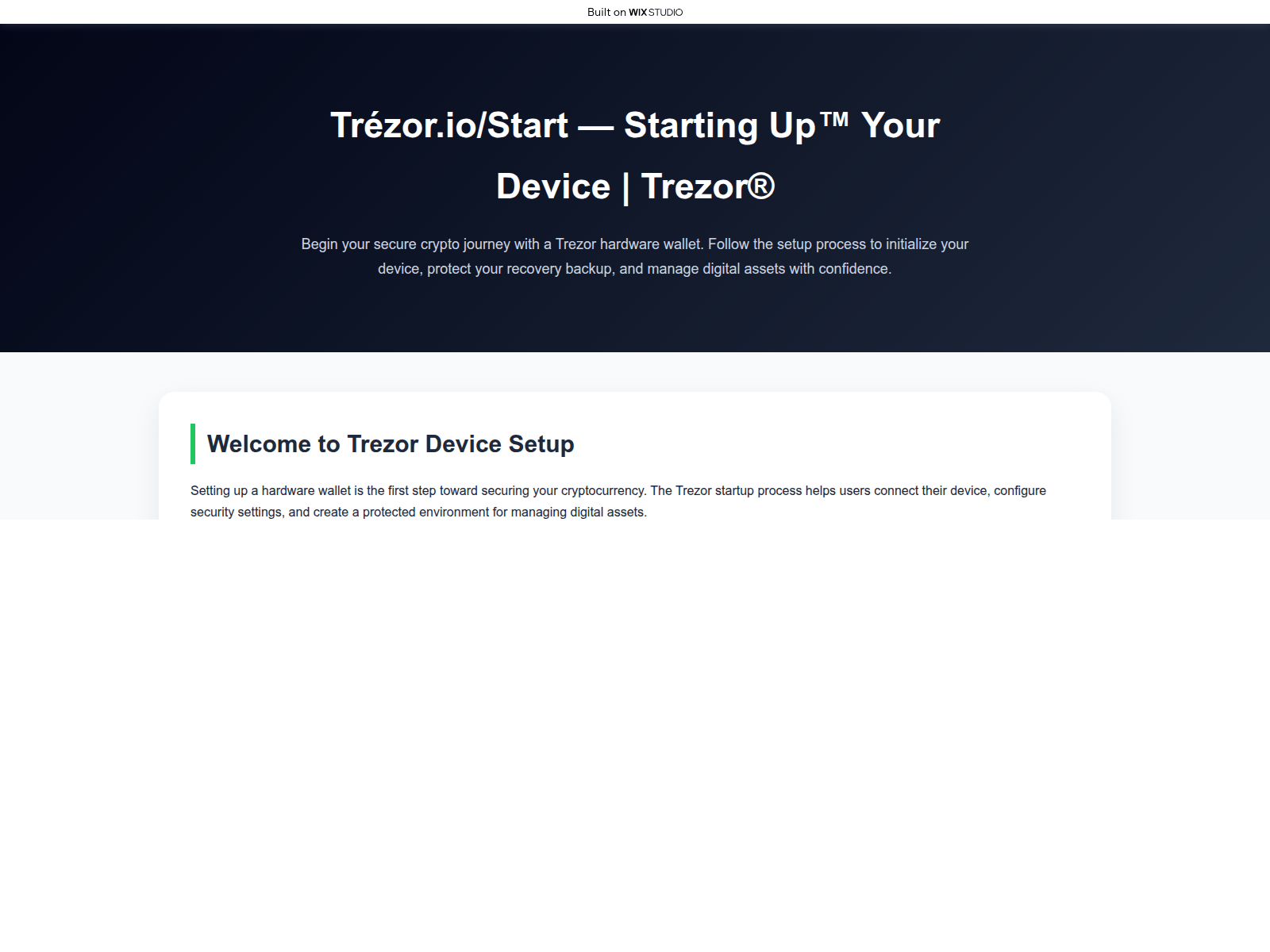 Screenshot of startenapp-trazor.wixstudio.com