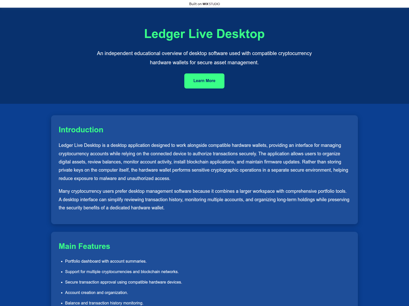 Screenshot of choose-desktop.wixstudio.com