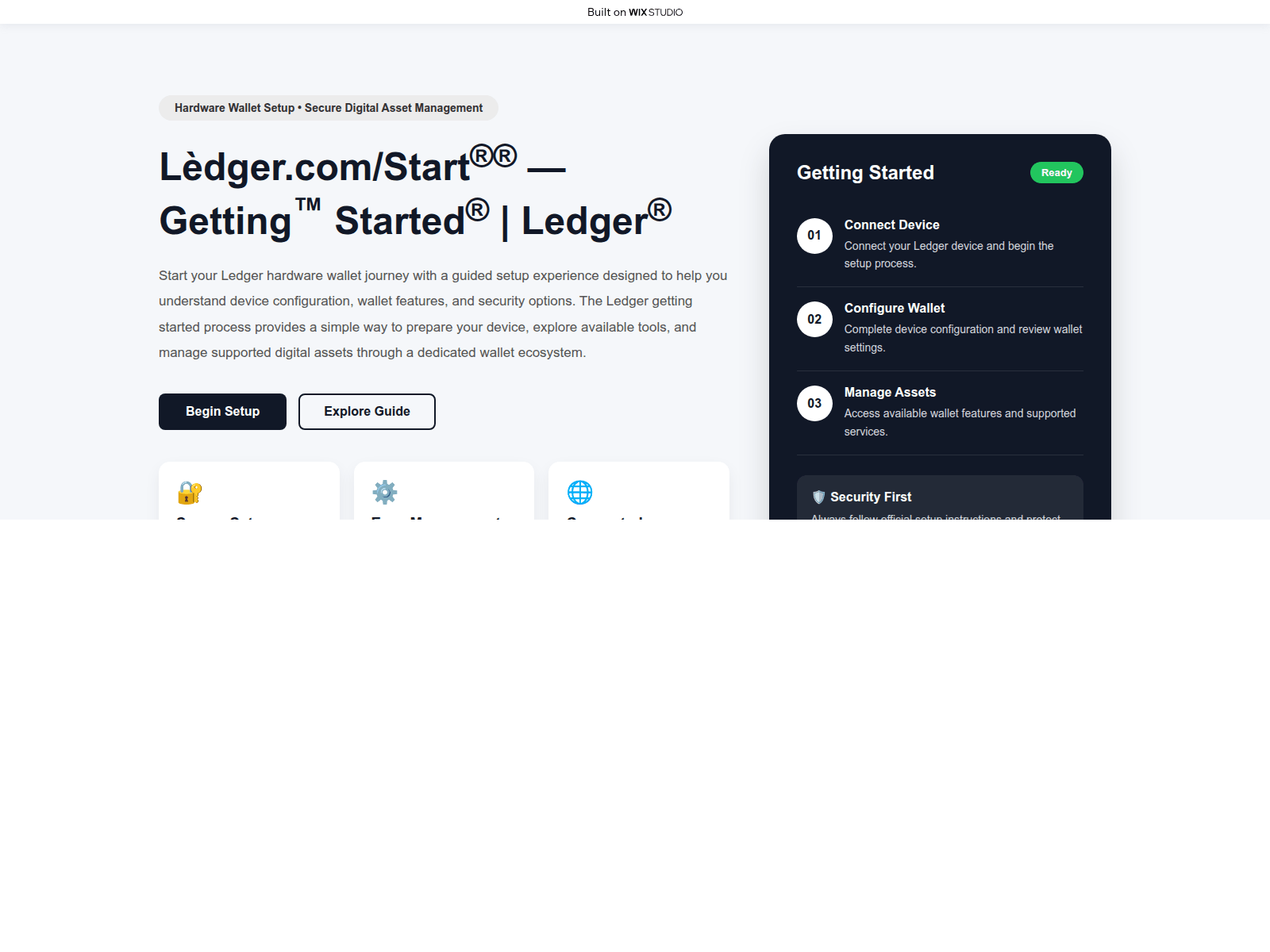 Screenshot of ledgarstartcom.wixstudio.com
