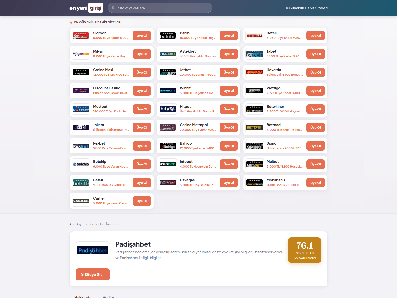 Screenshot of padisahbet.enyenigirisi2.com