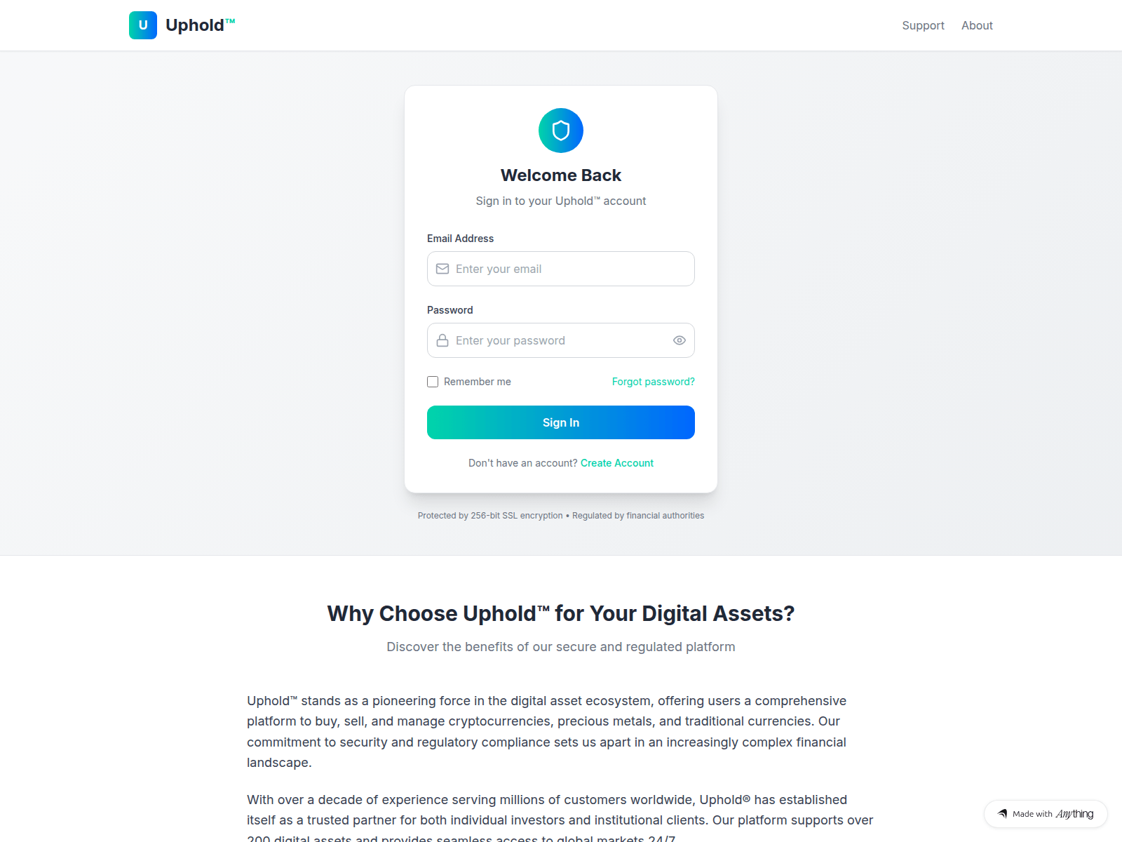 Знімок екрана uphold-loges.created.app