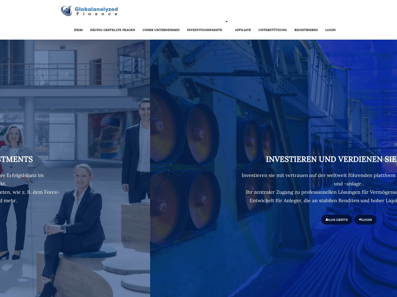 Знімок екрана globalanalyzedfinances.net