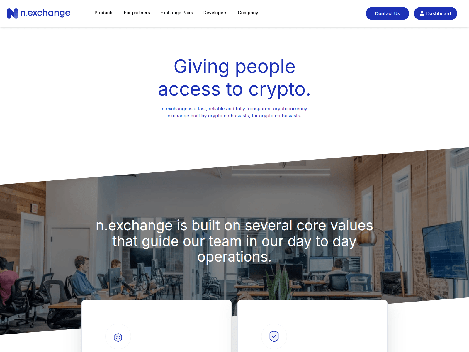 Screenshot von n.exchange