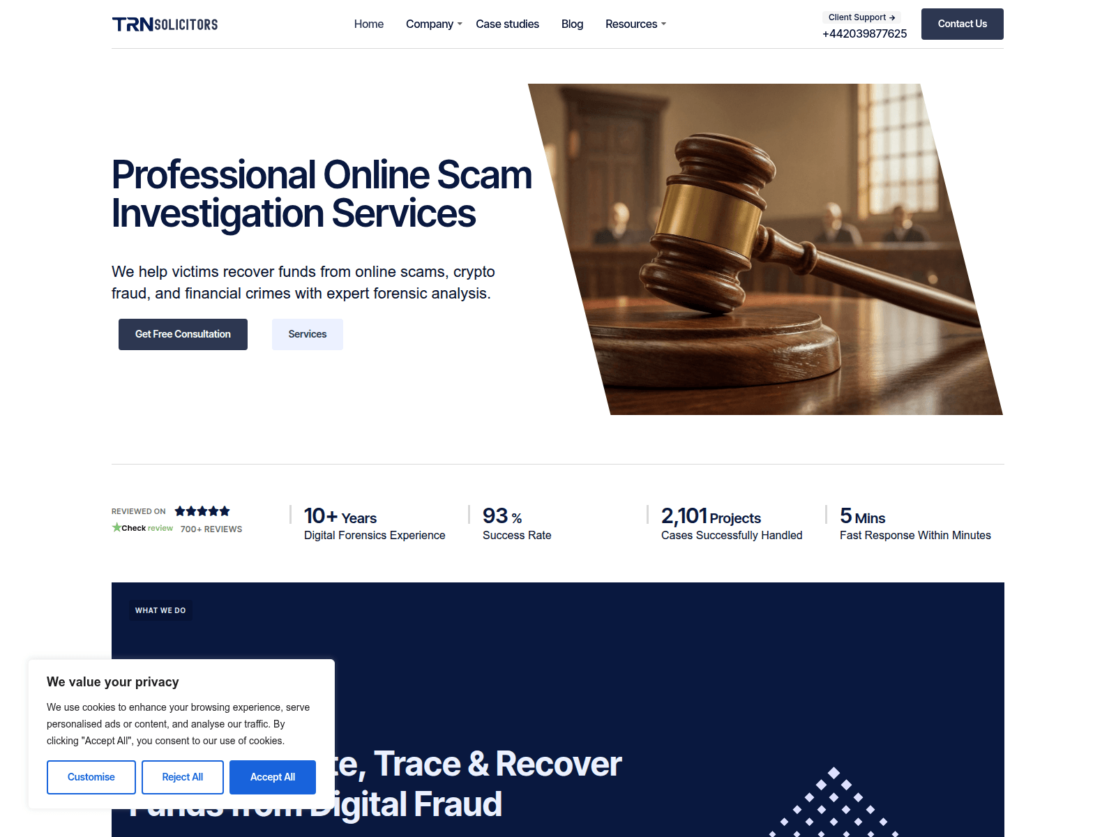 Screenshot of trnsolicitors.com