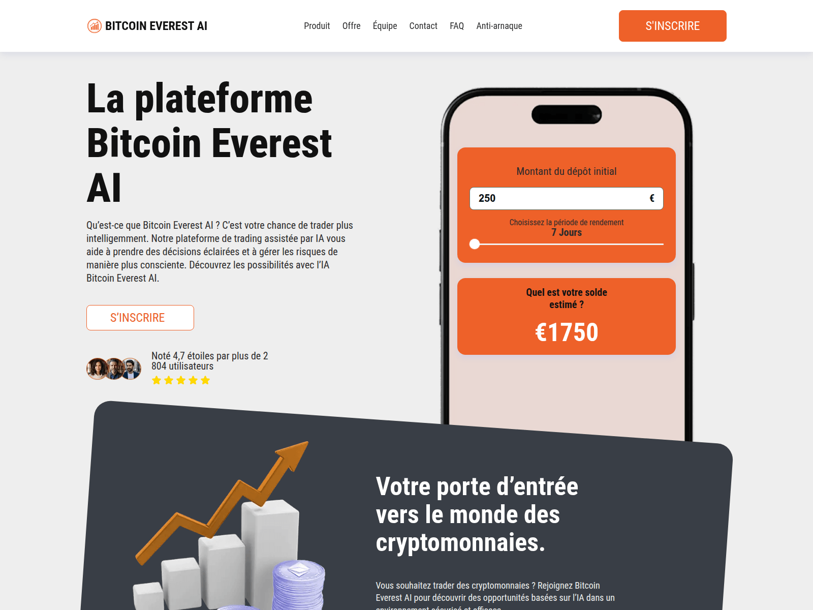 Screenshot of bitcoineverest-ai.net