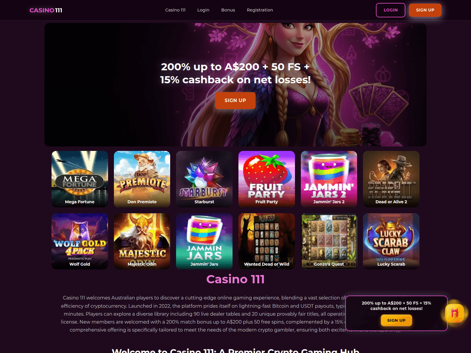 Screenshot of casino-111.vip
