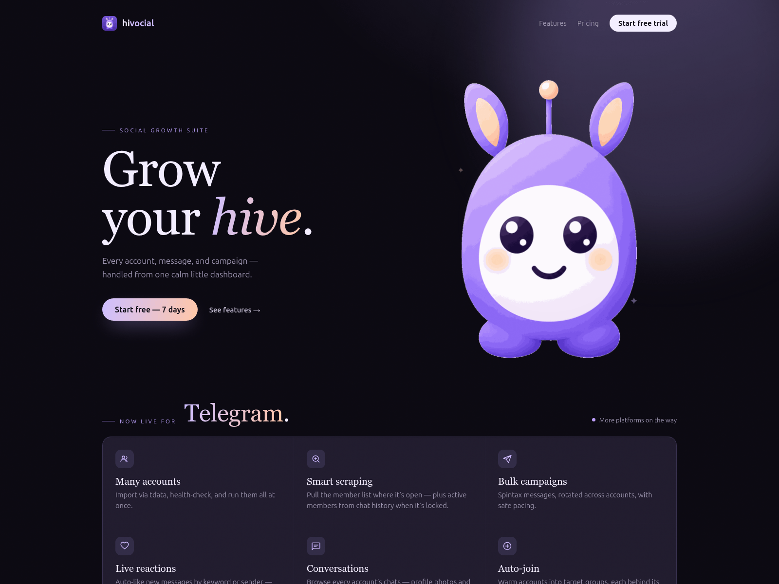 Screenshot of hivocial.com