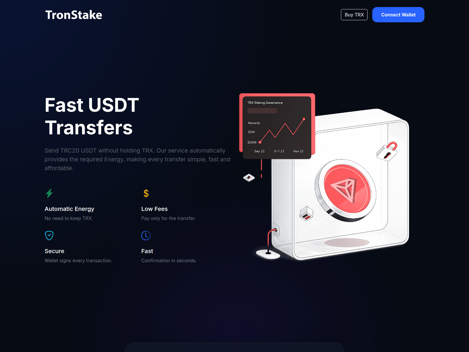 Screenshot of tron-stake.net