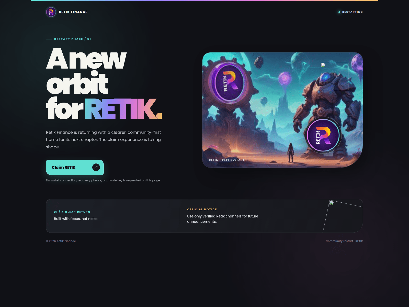 Screenshot of retiklaunch.live