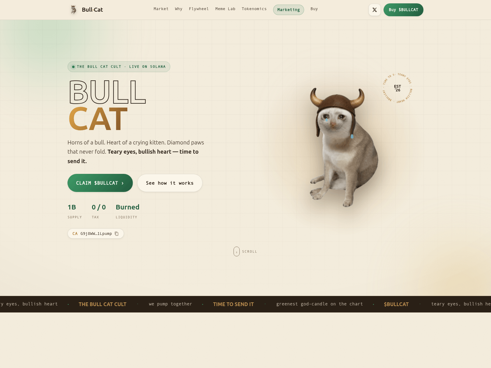 Screenshot of bullcattoken.info