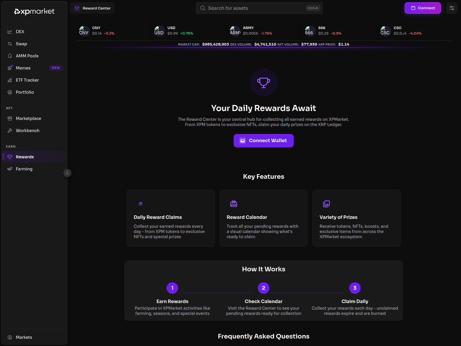 Screenshot of reward-center-xqmarket.com