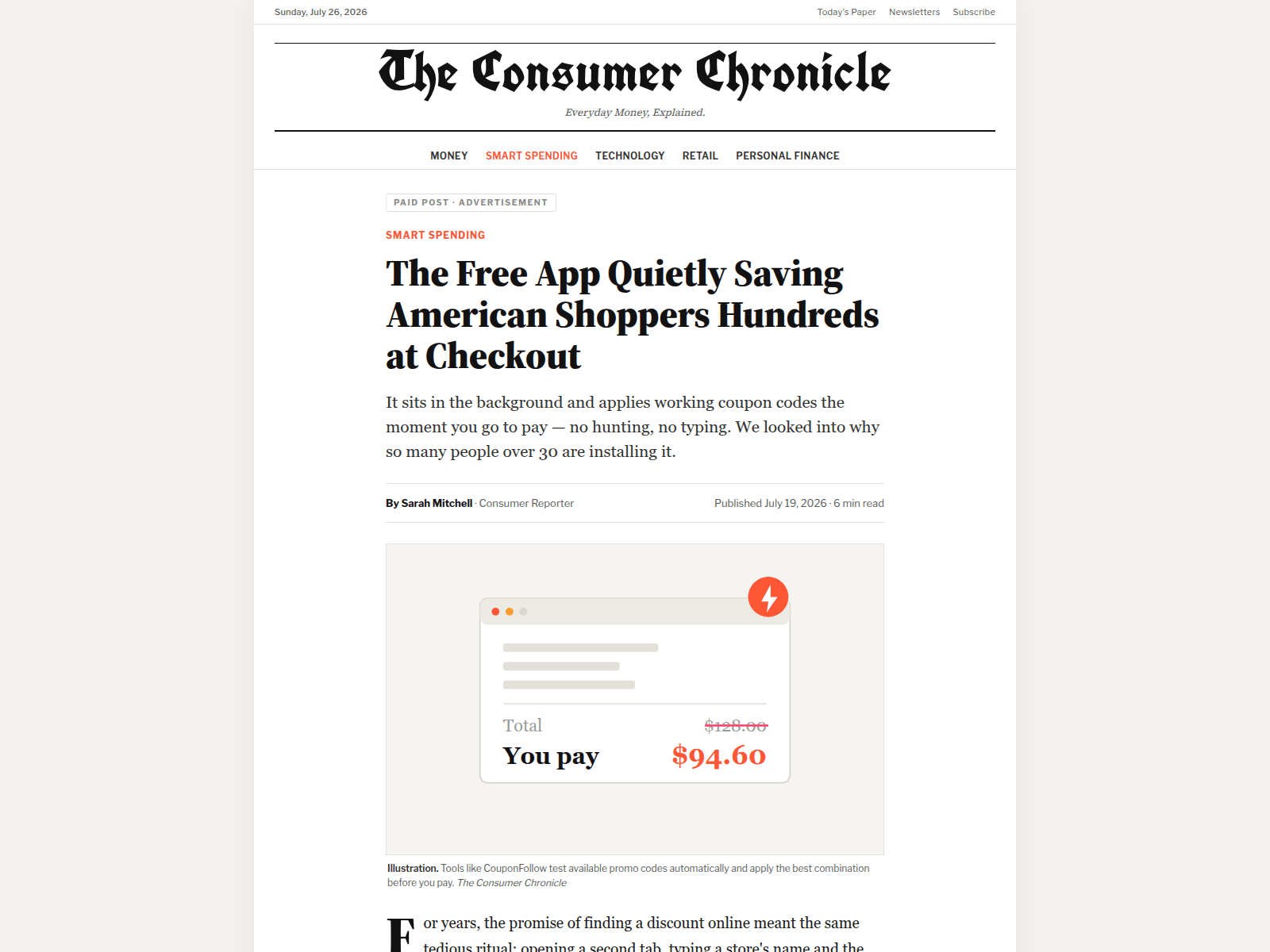 Screenshot of couponfollow.sale