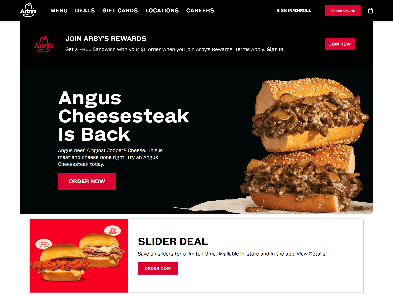 Screenshot of arbbys.today