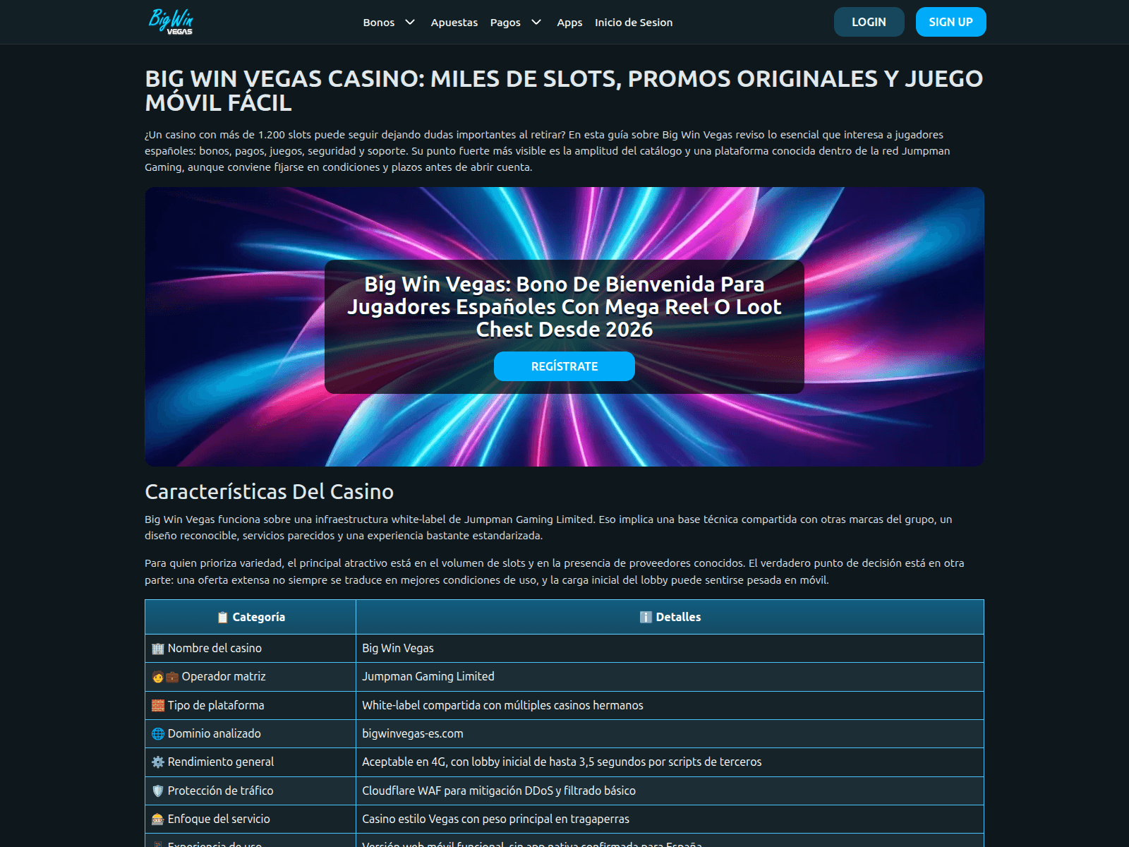 Screenshot of bigwinvegas-es.com