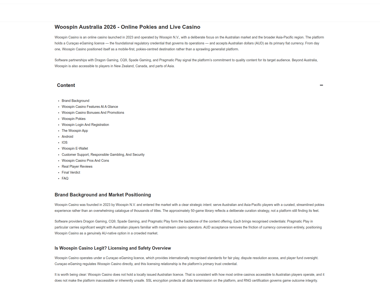 Screenshot of woospincasinos.net
