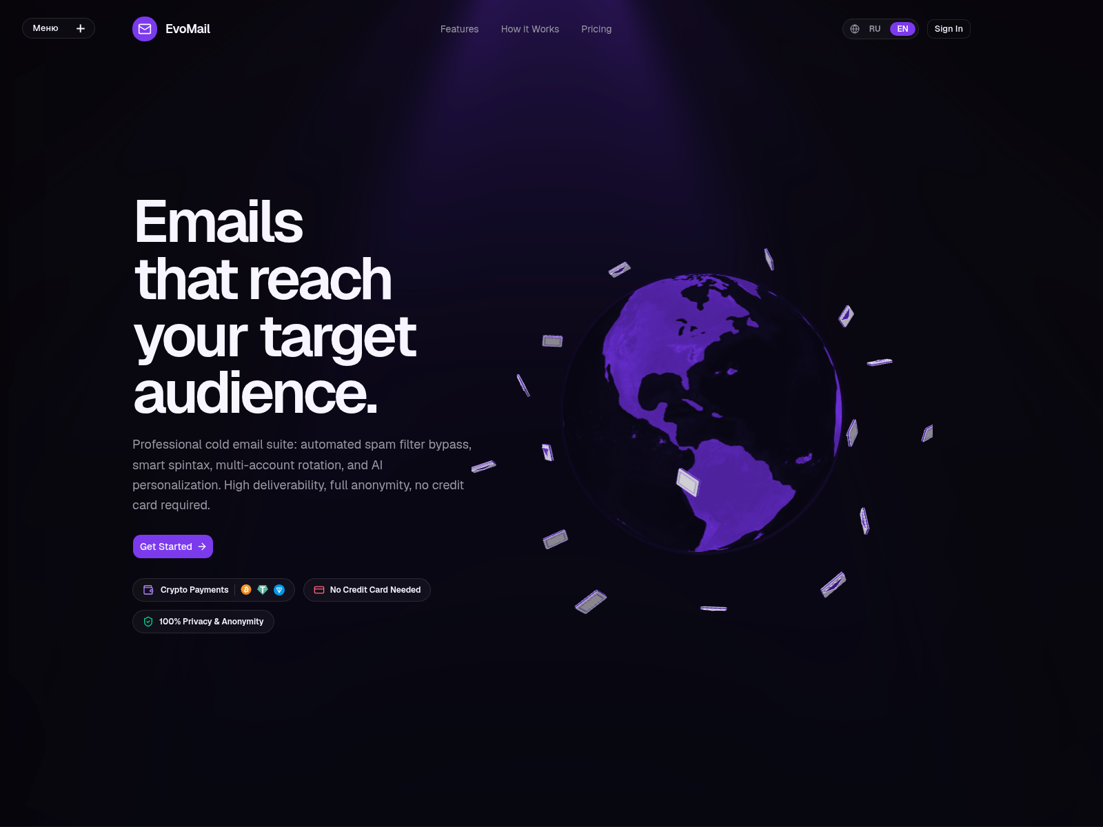 Screenshot of evo-mailer.com