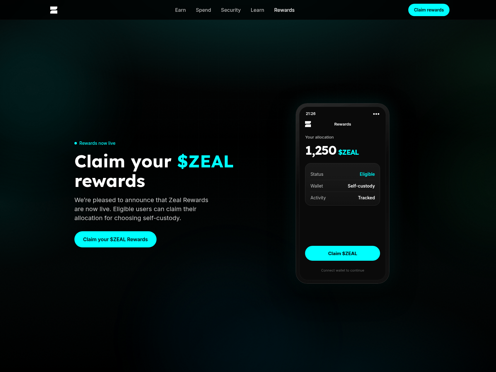 Screenshot of earn-zeal.app