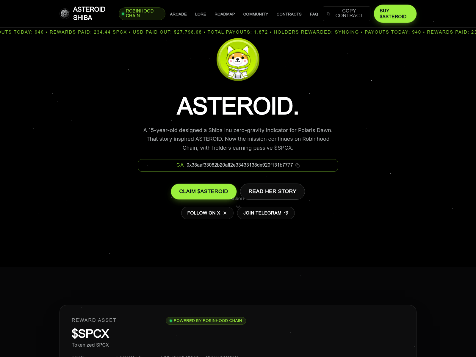 Screenshot of asteroidrh.info
