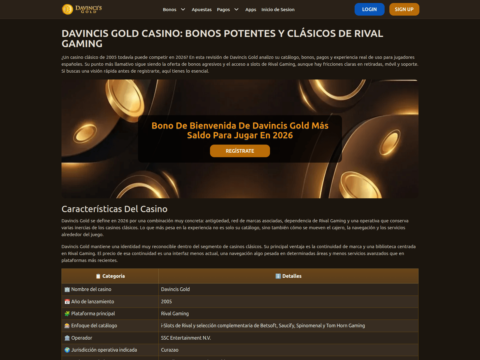 Screenshot of davincisgold-es.com