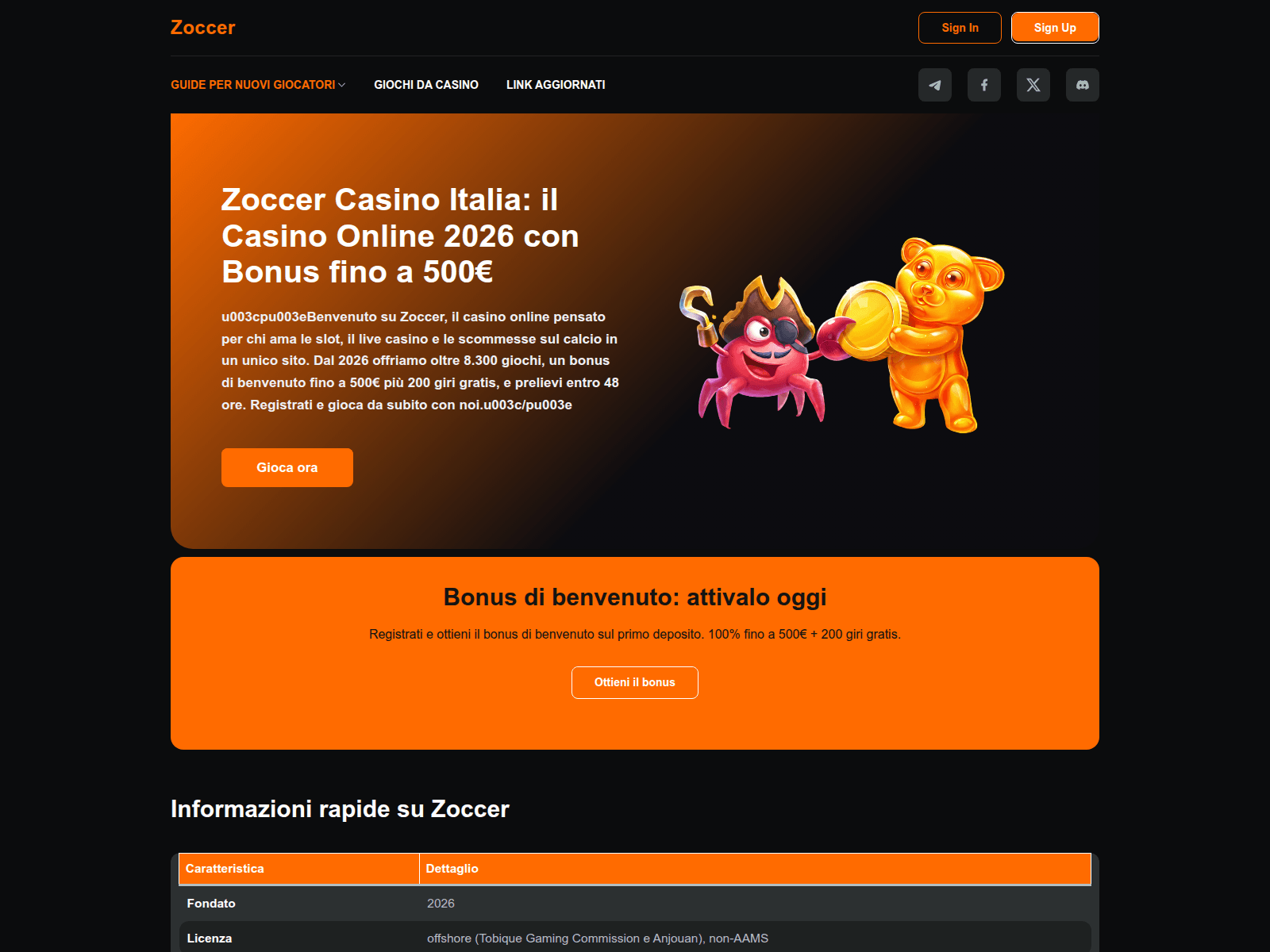 Screenshot of zocceritalia.com