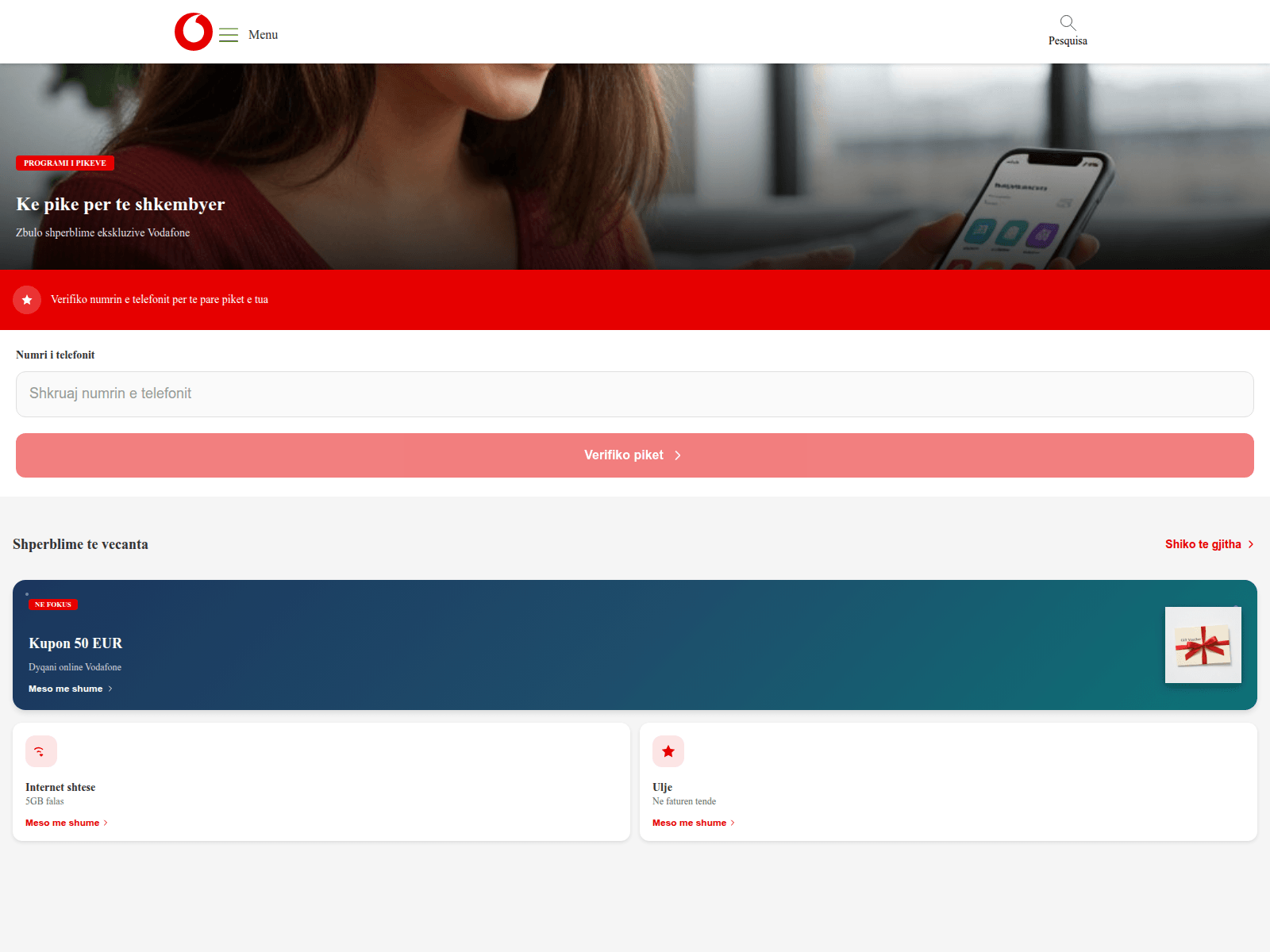 Screenshot of vodafone-e.shop