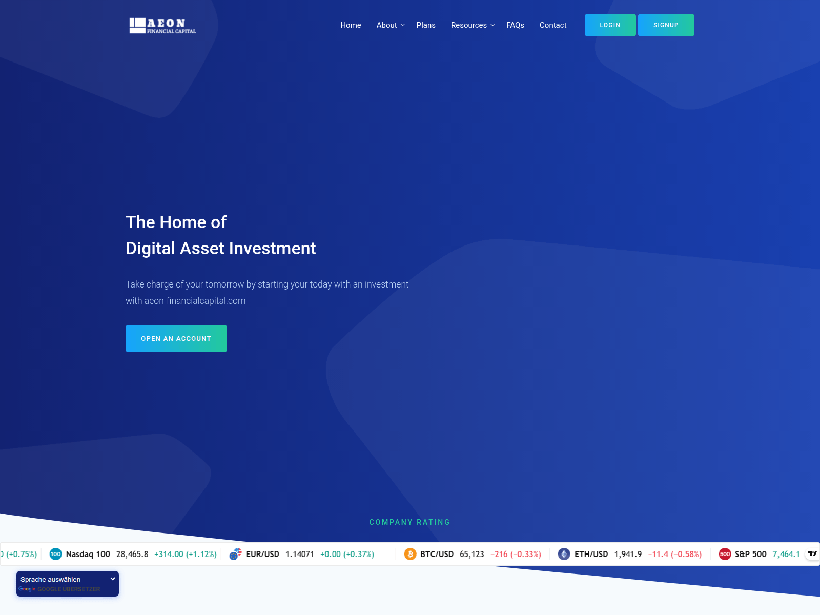 Screenshot of aeon-financialcapital.com