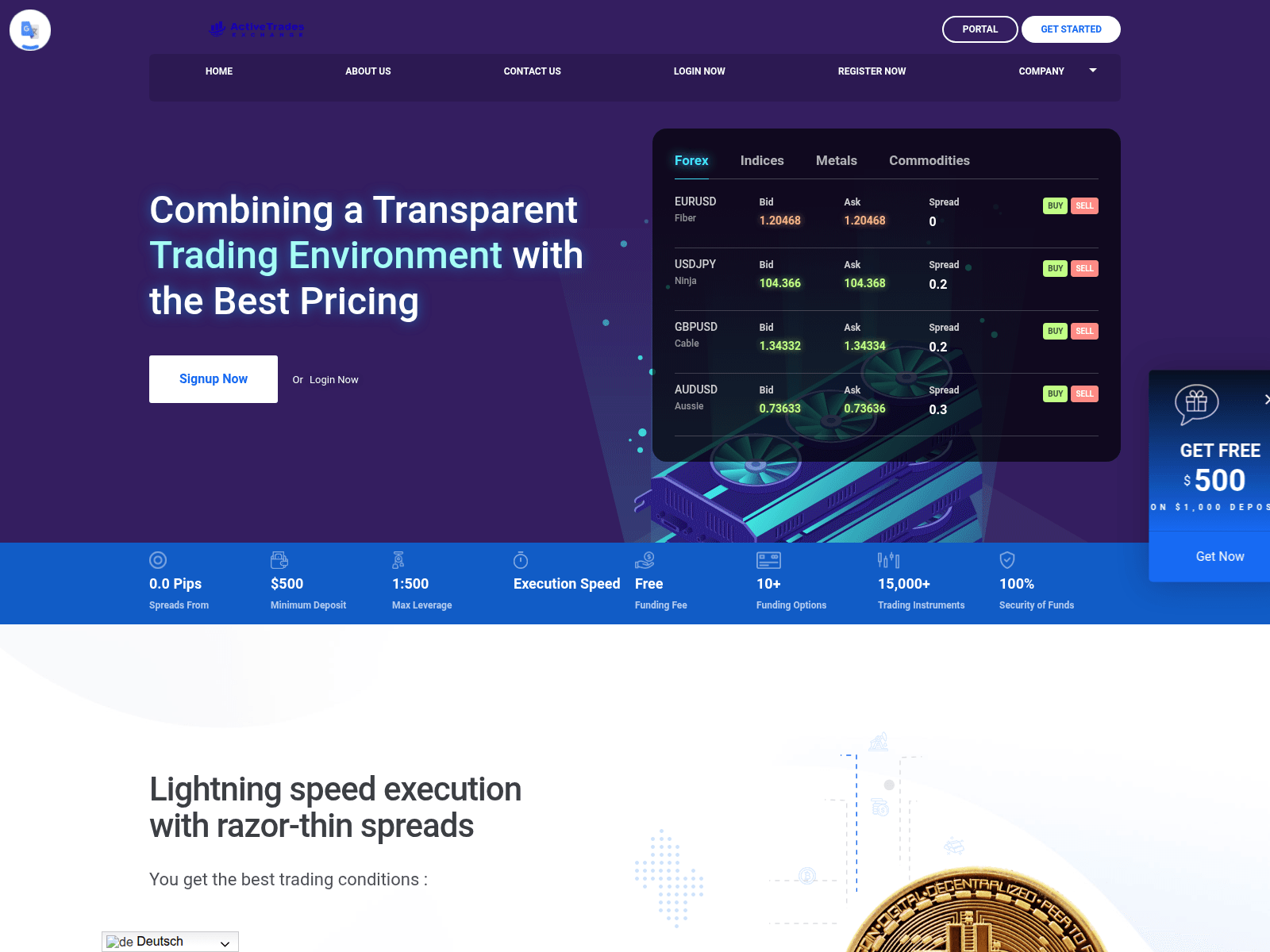 Screenshot of activetradesexchange.net