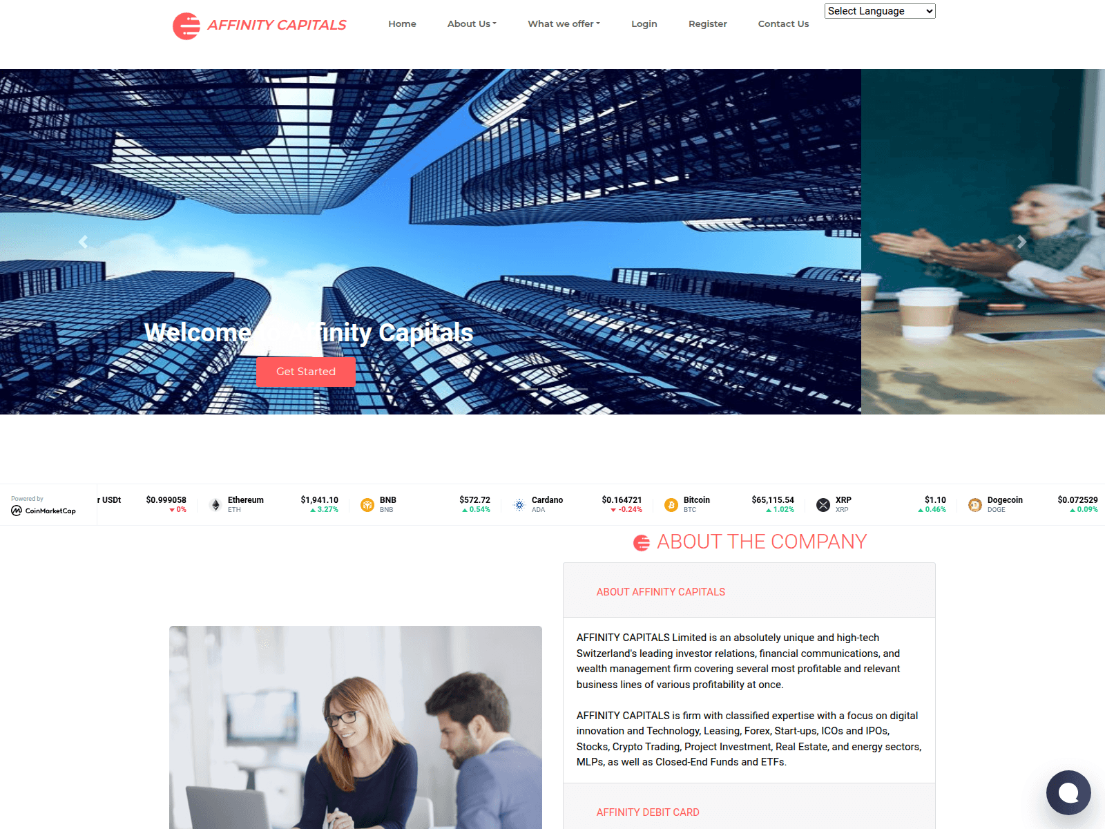 Screenshot of affinity-capitals.com