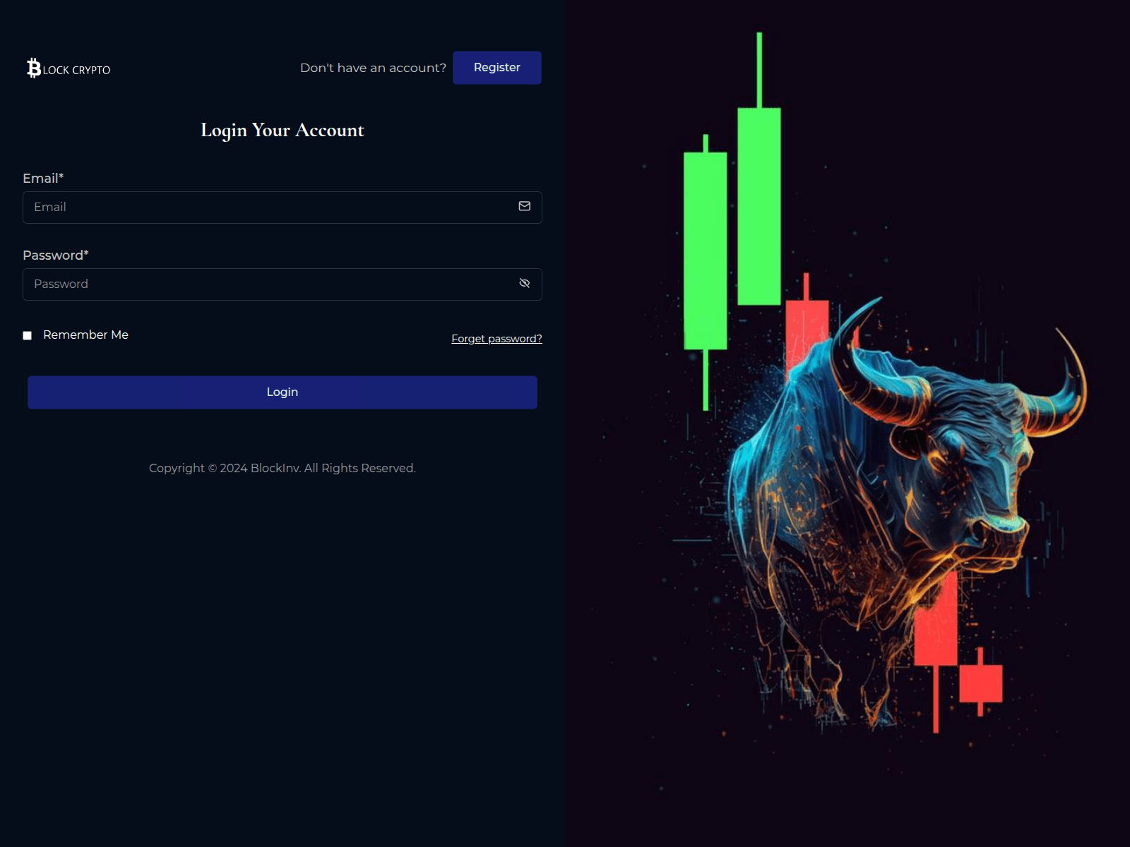 Screenshot of app.blockinv.com