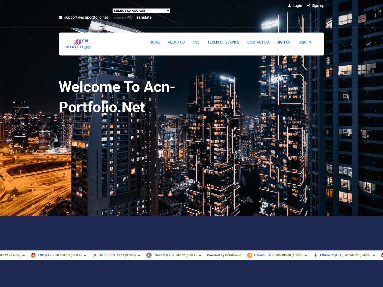 Screenshot of acnportfolio.net