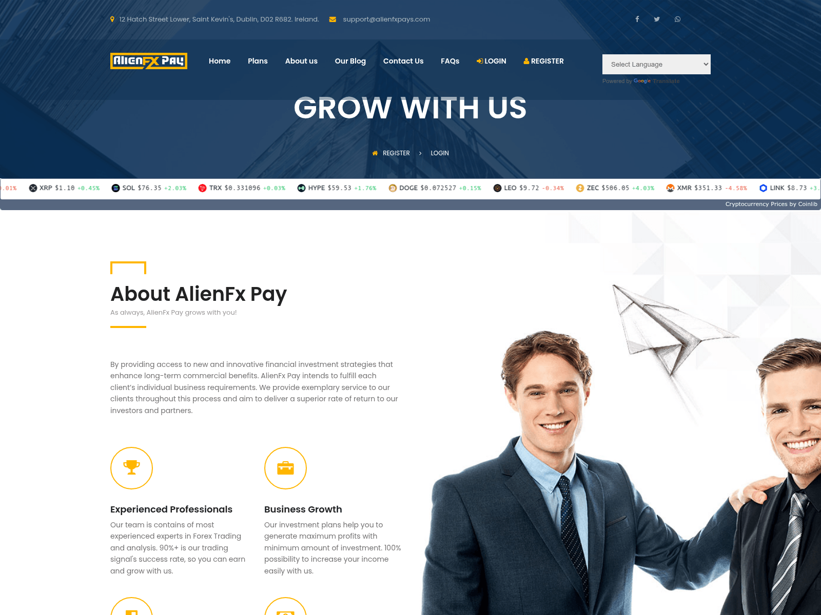 Screenshot of alienfxpays.com