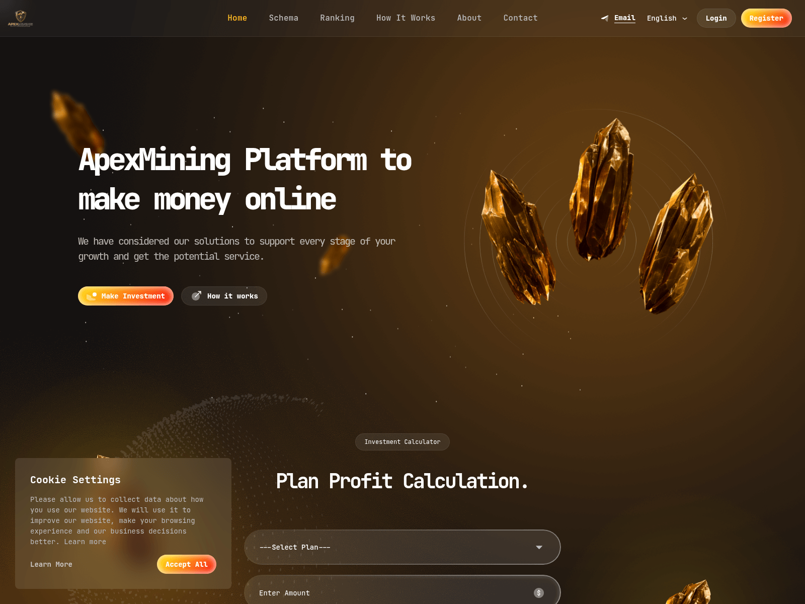 Screenshot of apexmining.net