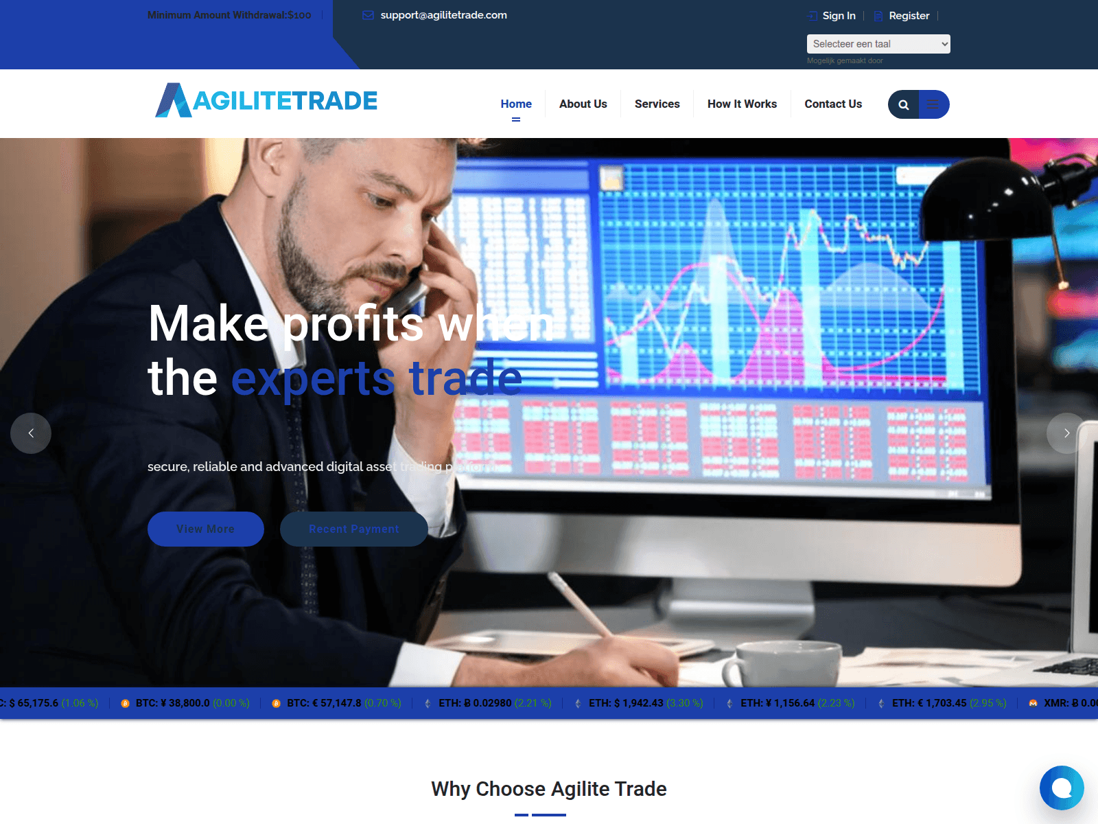 Screenshot of agilitetrade.com