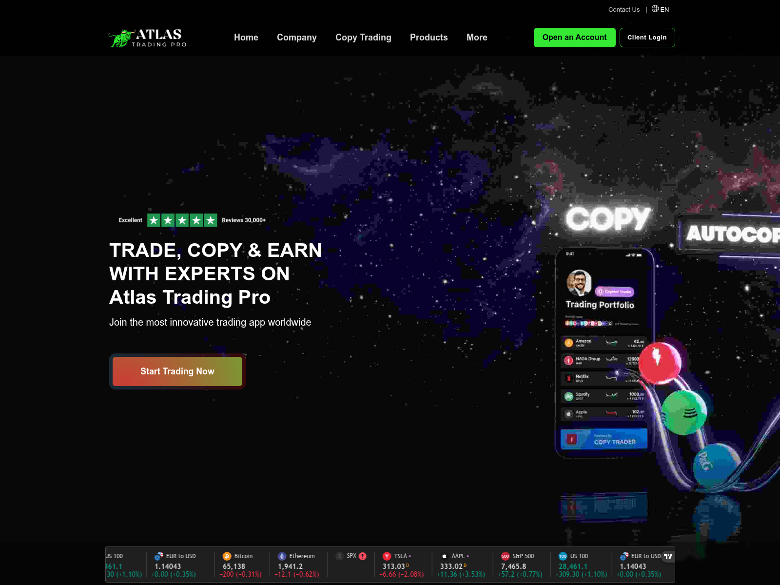 Screenshot of atlastradingproltd.com