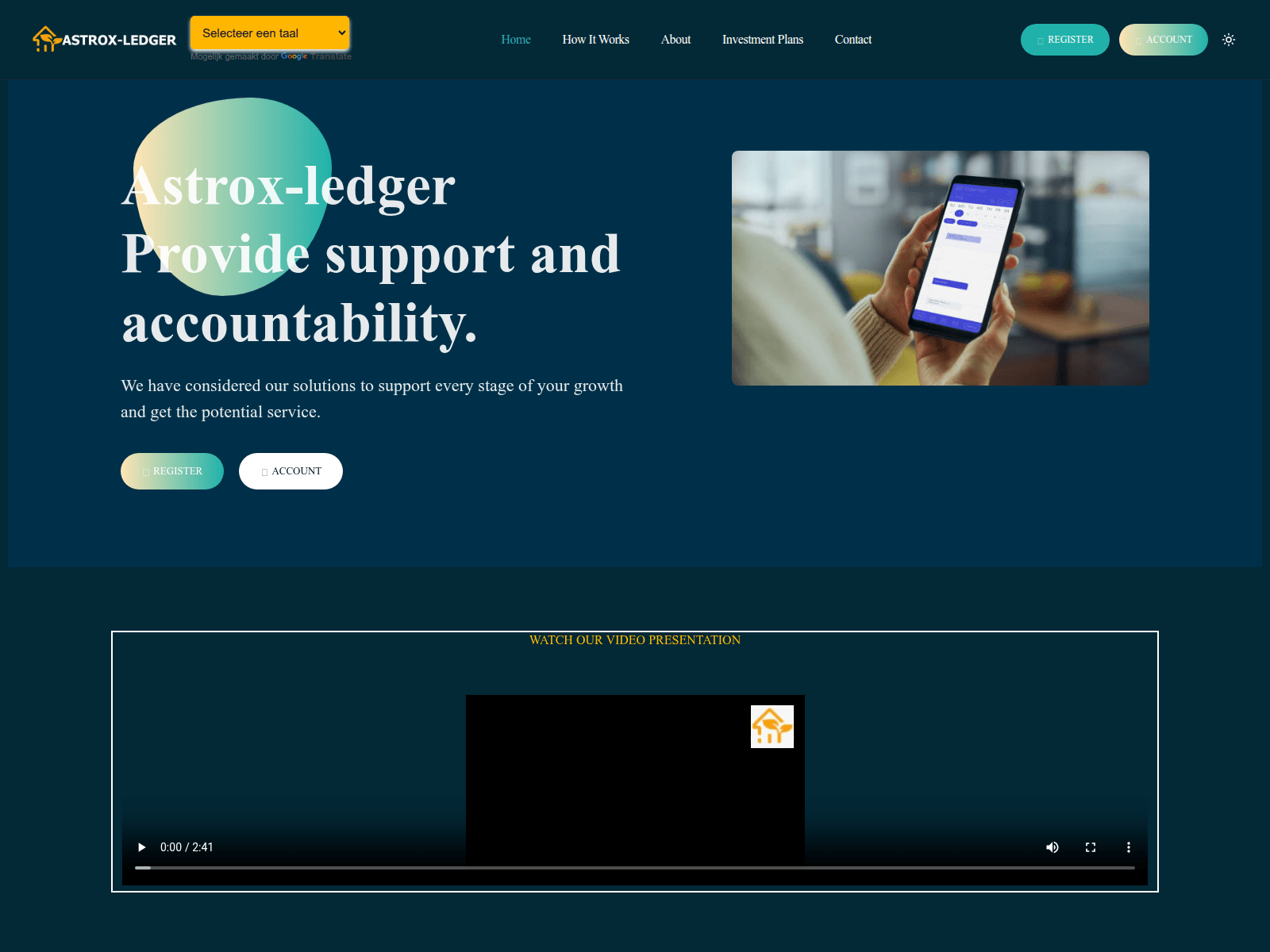 Screenshot of astrox-ledger.org