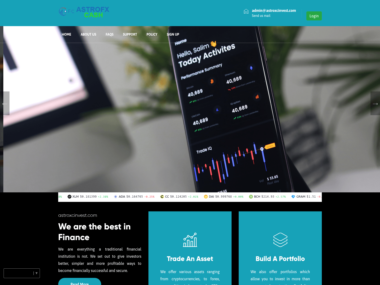 Screenshot of astroxcinvest.com