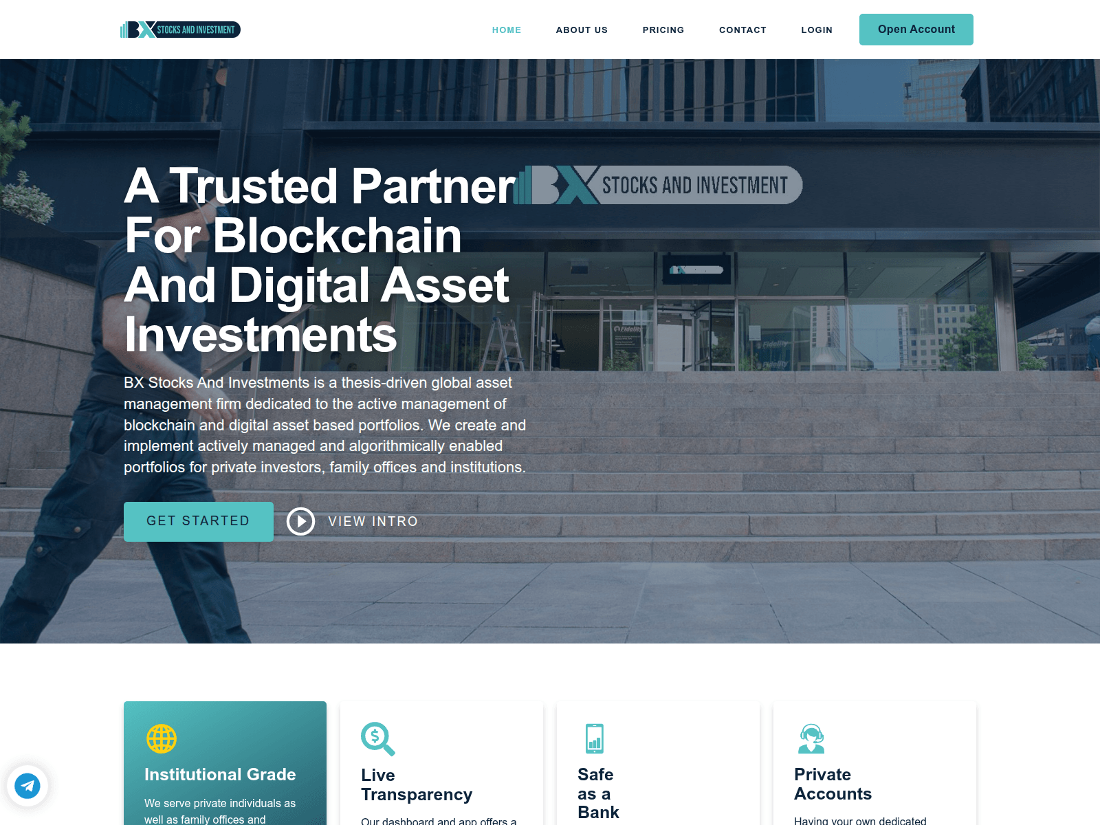 Screenshot of bxstocks.com