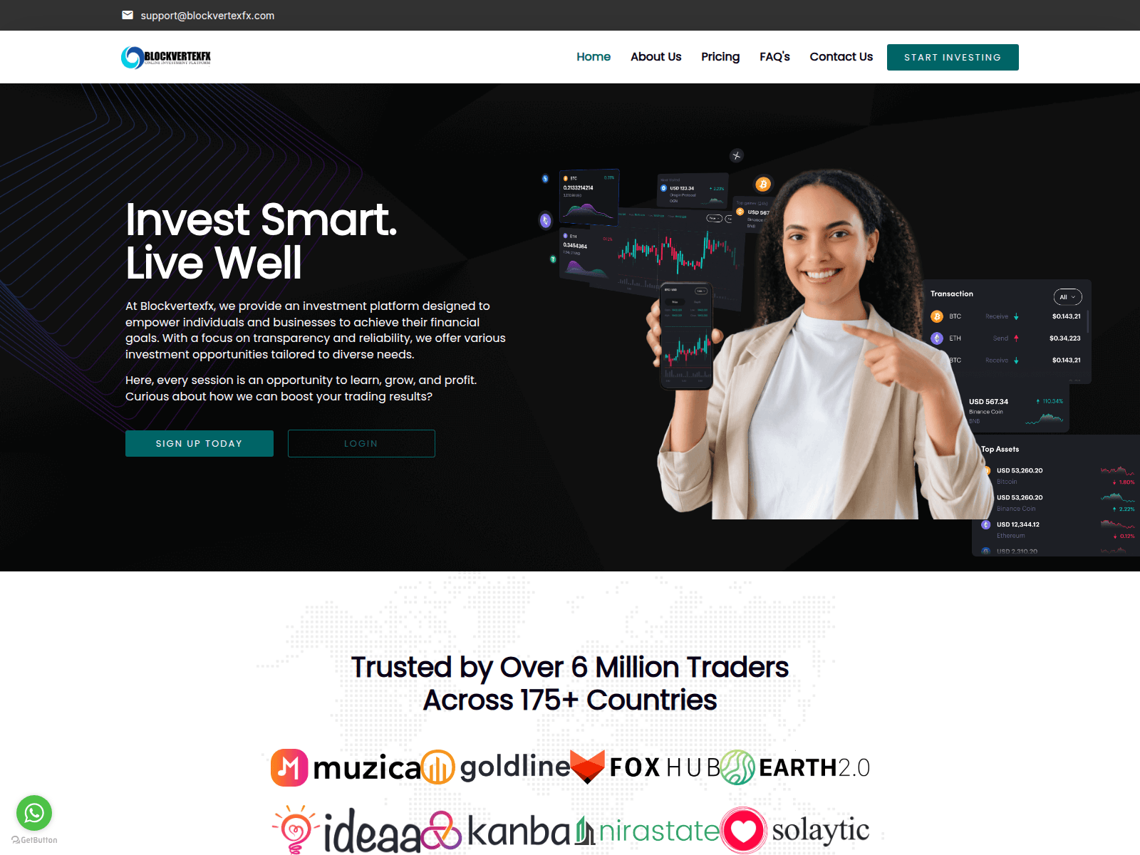 Screenshot of blockvertexfx.com
