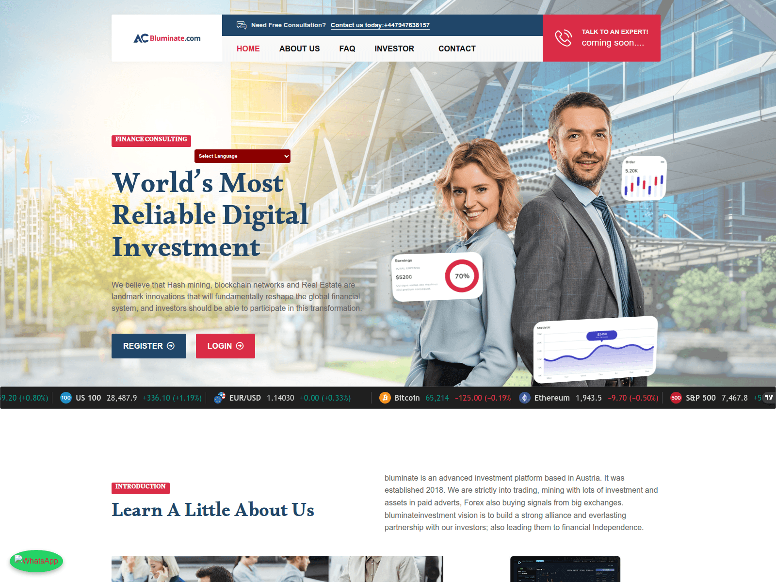 Screenshot of bluminate.com