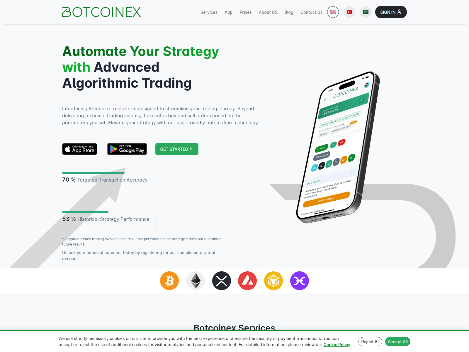 Screenshot of botcoinex.com
